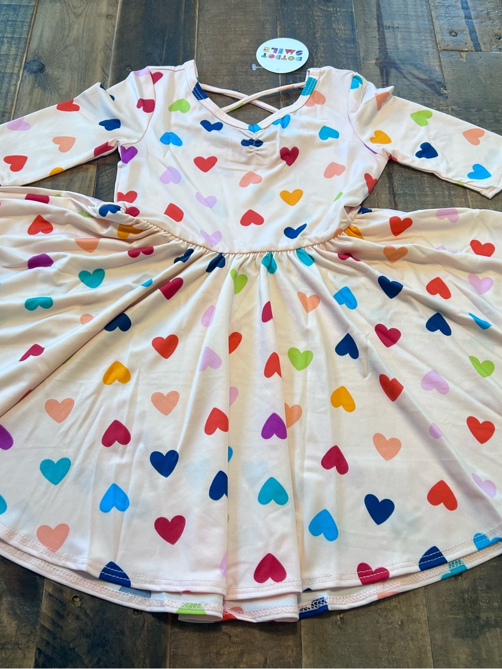 Dot Dot Smile size 3/4 girls rainbow hearts Ballerina twirl dress new